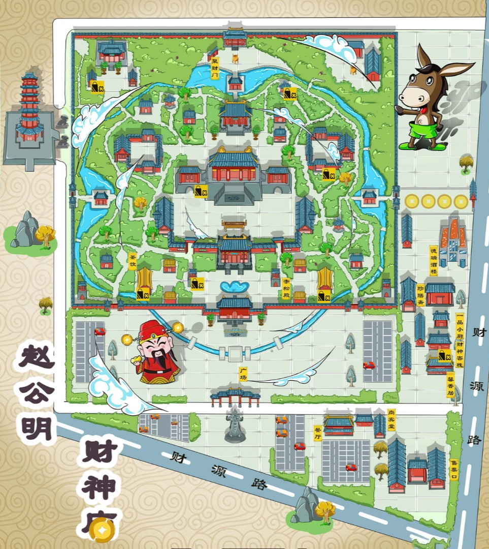 黄龙寺庙类手绘地图
